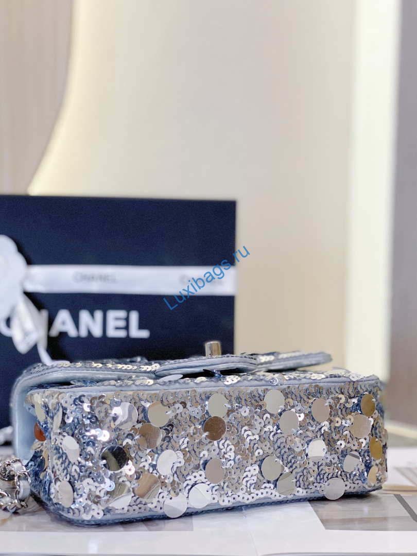 Chanel 23P limited edition new classic CF sequin bag Silver | chanel 23p limited edition new classic cf sequin bag silver 006