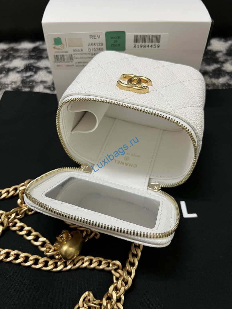 Chanel AP3203 Clutch With Chain Grained Calfskin White | chanel ap3203 clutch with chain grained calfskin white 007
