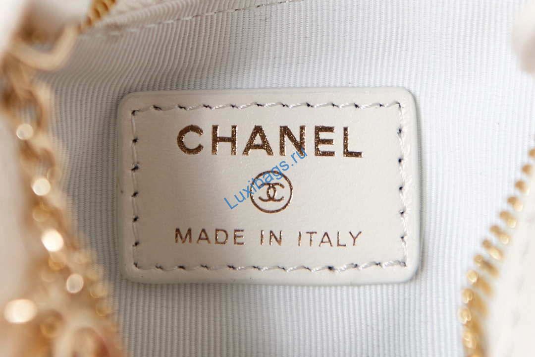 Chanel AP3232 Clutch With Chain Lambskin & Shiny Light Gold Metal White | chanel ap3232 clutch with chain lambskin shiny light gold metal white 009