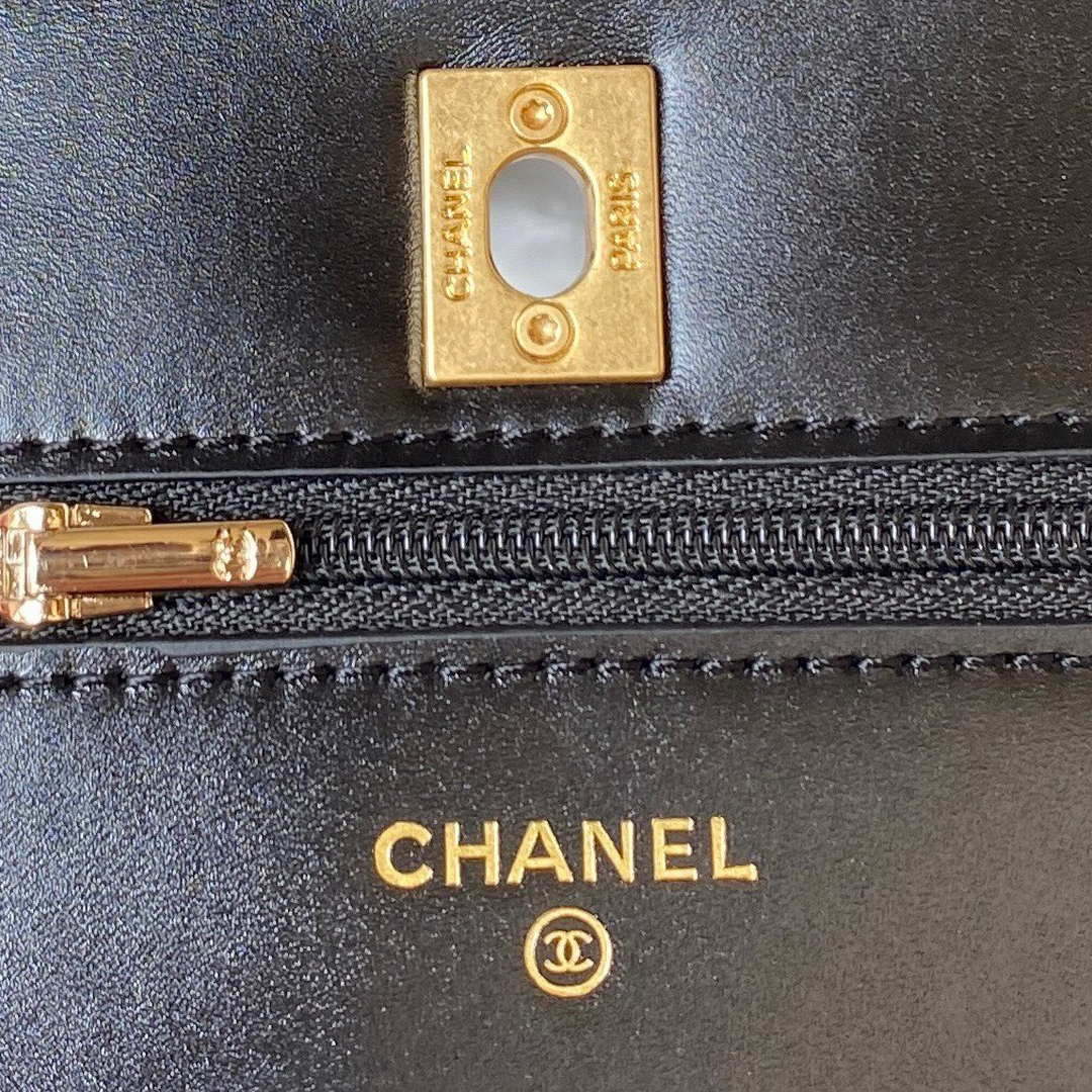 Chanel AP3240 Flap Bag With Top Handle Lambskin & Gold-Tone Metal Black | chanel ap3240 flap bag with top handle lambskin gold tone metal black 007