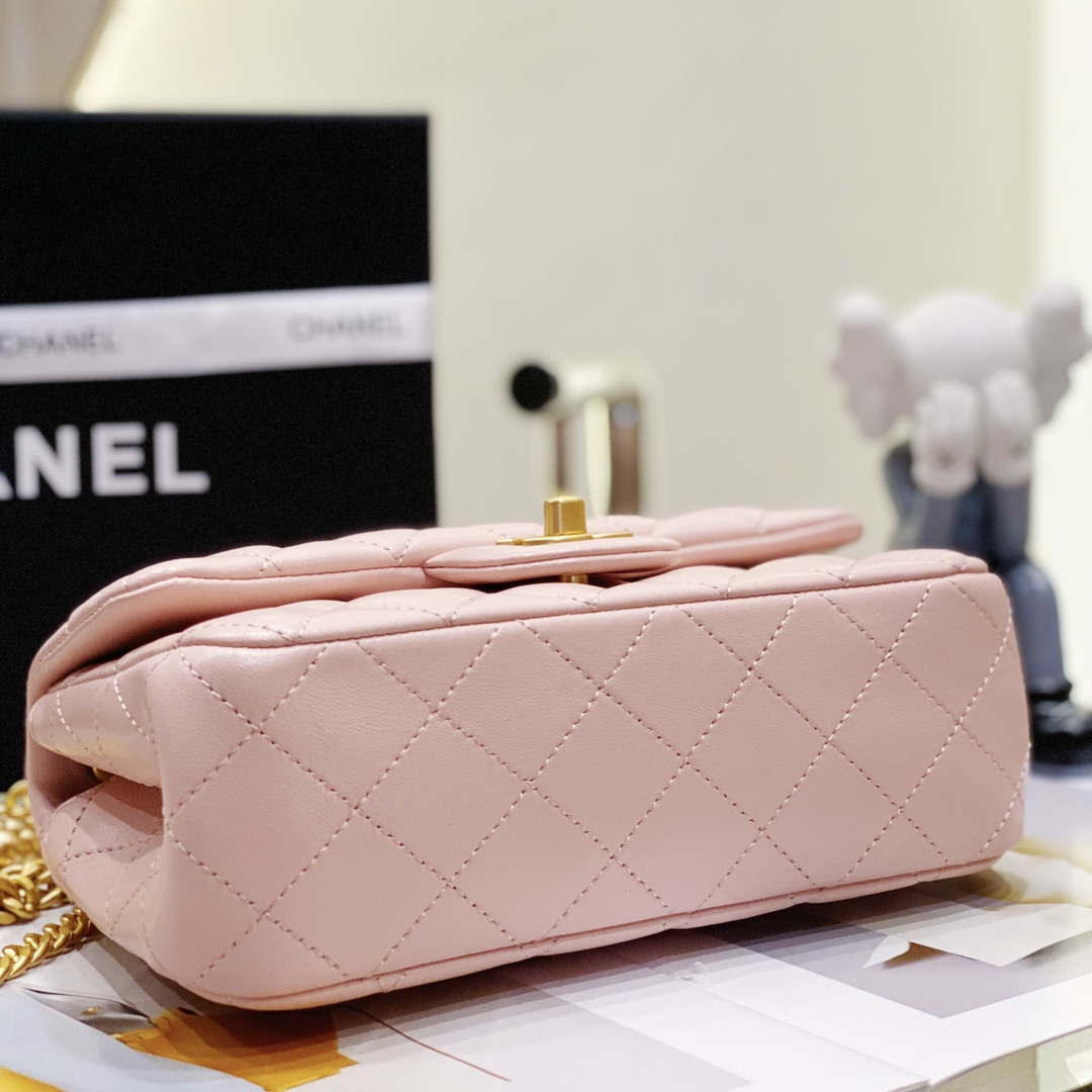 Chanel AS3041 Flap Classic Bag CF Camellia Lambskin Pink Gold | chanel as3041 flap classic bag cf camellia lambskin pink gold 006