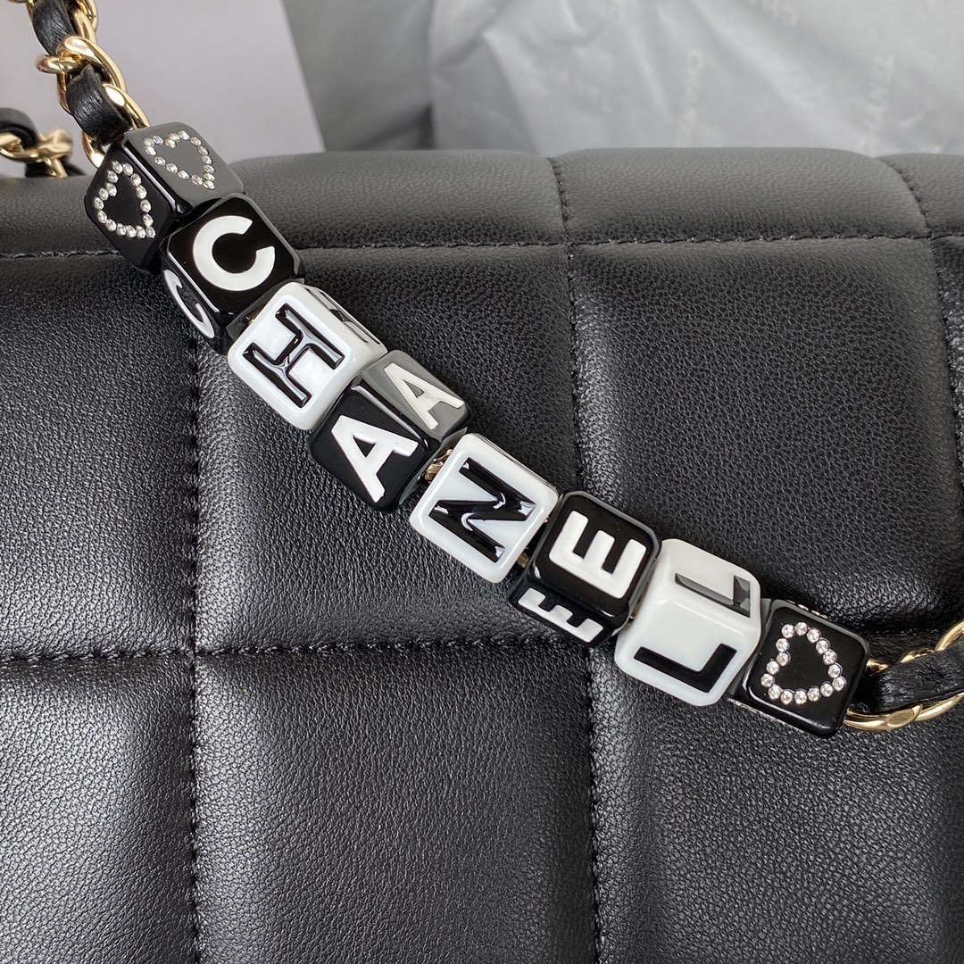 Chanel AS3330 Mini Flap 17cm Bag Black Lambskin | chanel as3330 mini flap 17cm bag black lambskin 004