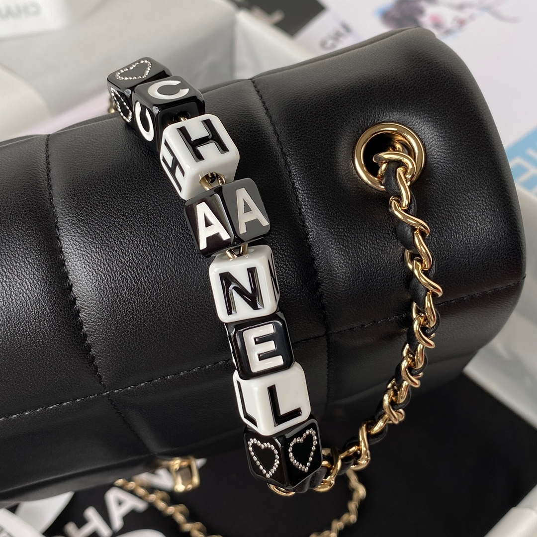 Chanel AS3331 Small Flap 19cm Bag Black Lambskin Gold | chanel as3331 small flap 19cm bag black lambskin gold 013