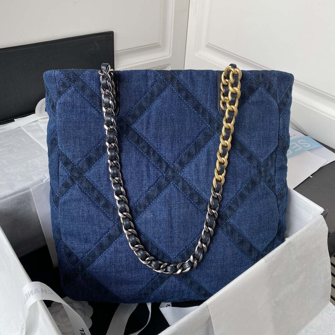 Chanel AS3519 CHANEL 23K Shopping Bag Denim Blue | chanel as3519 chanel 23k shopping bag denim blue 002