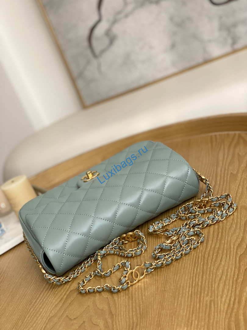 Chanel AS3777 Flap Bag Lambskin & Gold-Tone Metal Light Blue | chanel as3777 flap bag lambskin gold tone metal light blue 004