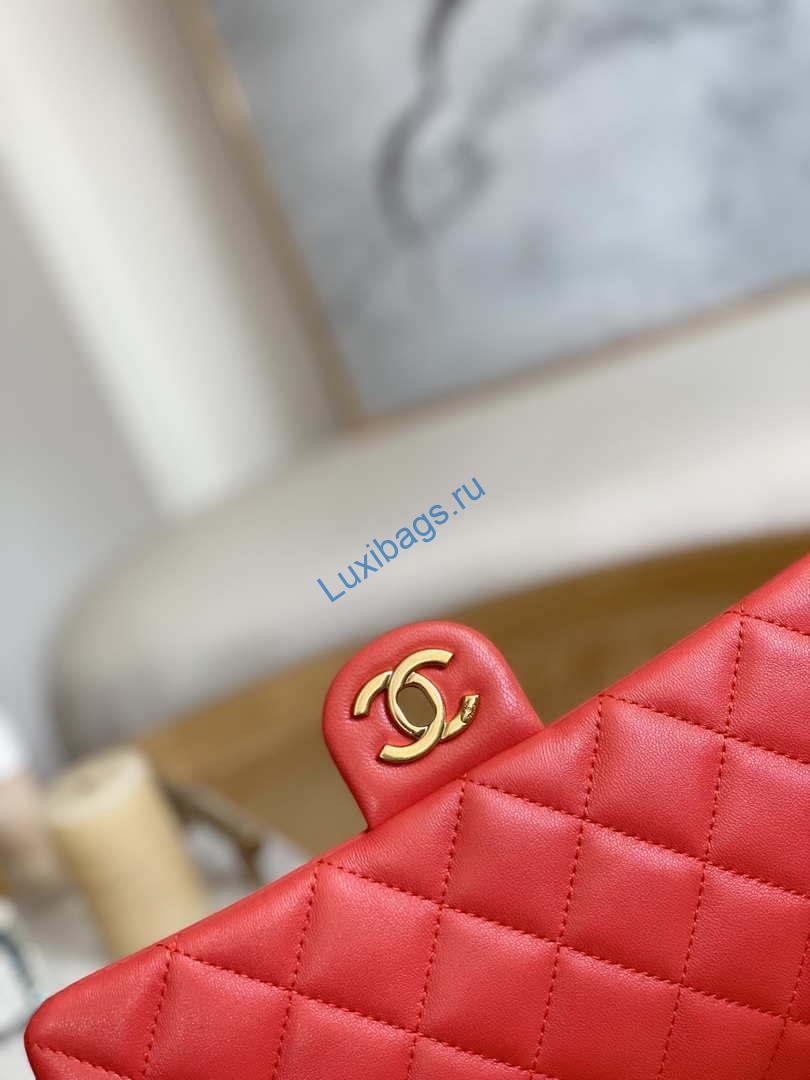 Chanel AS3777 Flap Bag Lambskin & Gold-Tone Metal Red | chanel as3777 flap bag lambskin gold tone metal red 006