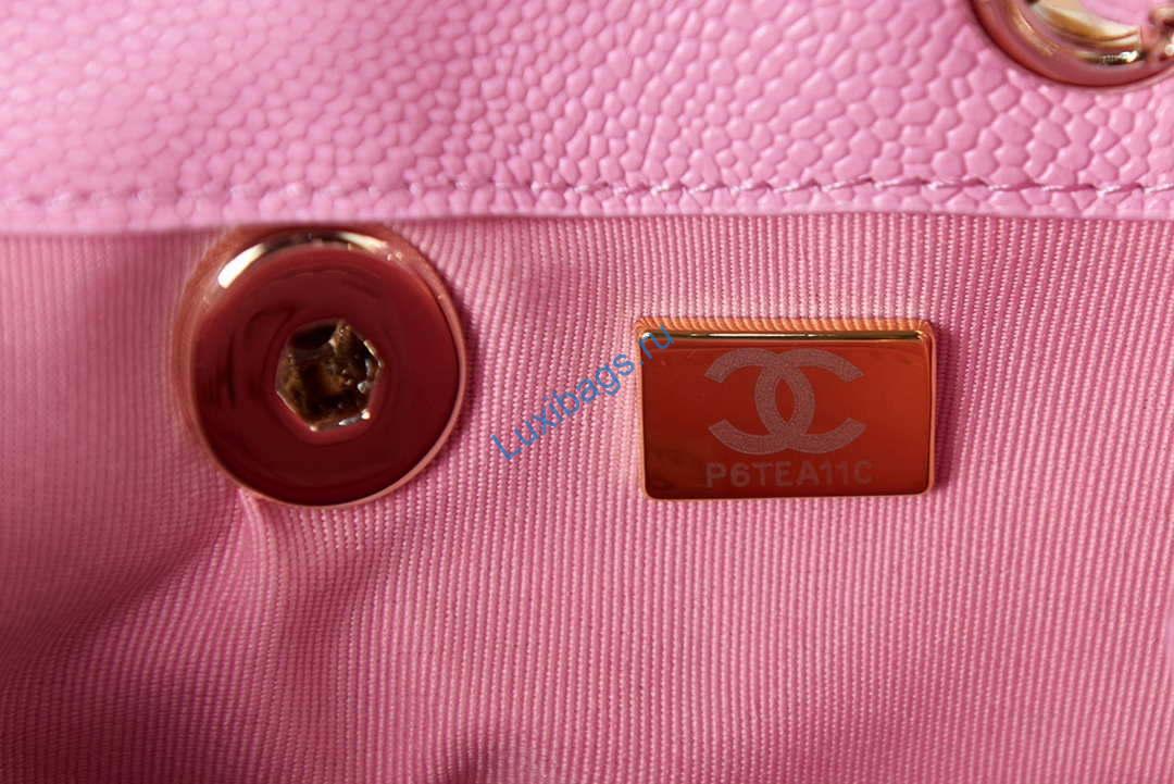 Chanel AS3787 Small Backpack Grained Shiny Calfskin & Gold-Tone Metal Pink | chanel as3787 small backpack grained shiny calfskin gold tone metal pink 009