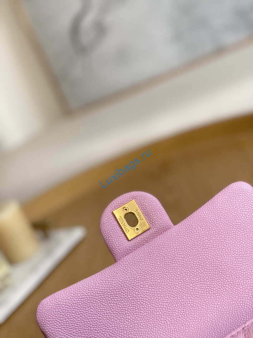 Chanel AS3828 Mini Flap Chain Bag Pink Calfskin Gold | chanel as3828 mini flap chain bag pink calfskin gold 007
