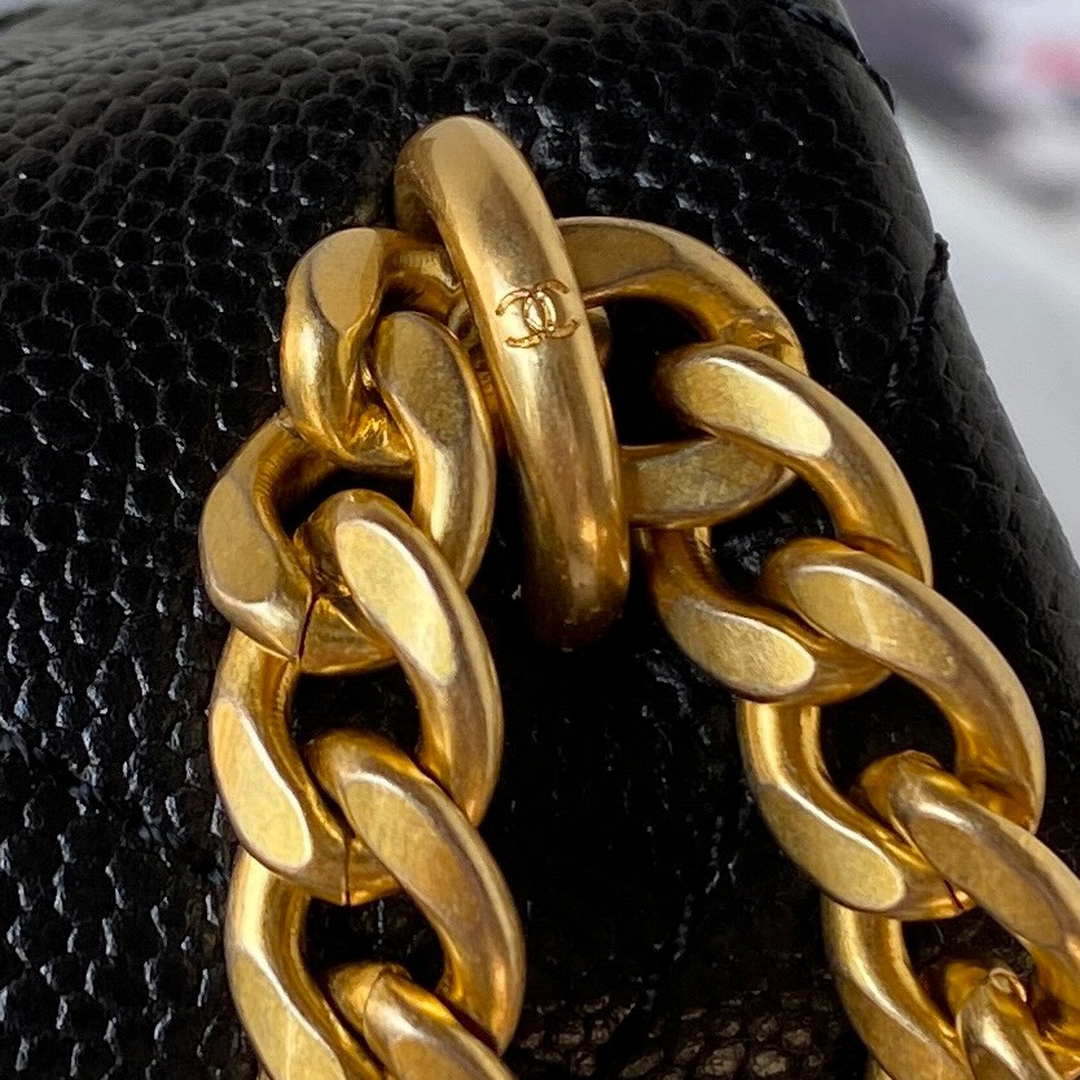 Chanel AS3829 Mini Flap Chain Bag Black Calfskin Gold | chanel as3829 mini flap chain bag black calfskin gold 006