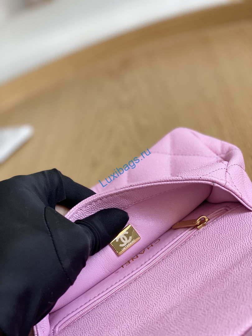 Chanel AS3829 Mini Flap Chain Bag Light Pink Calfskin Gold | chanel as3829 mini flap chain bag light pink calfskin gold 009