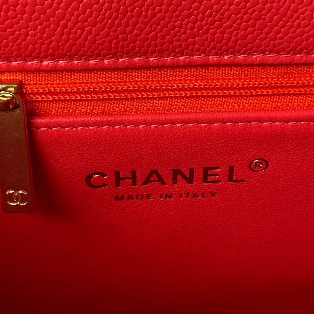 Chanel AS3921 Flap Chain Bag Red Calfskin Gold | chanel as3829 mini flap chain bag red calfskin gold 007