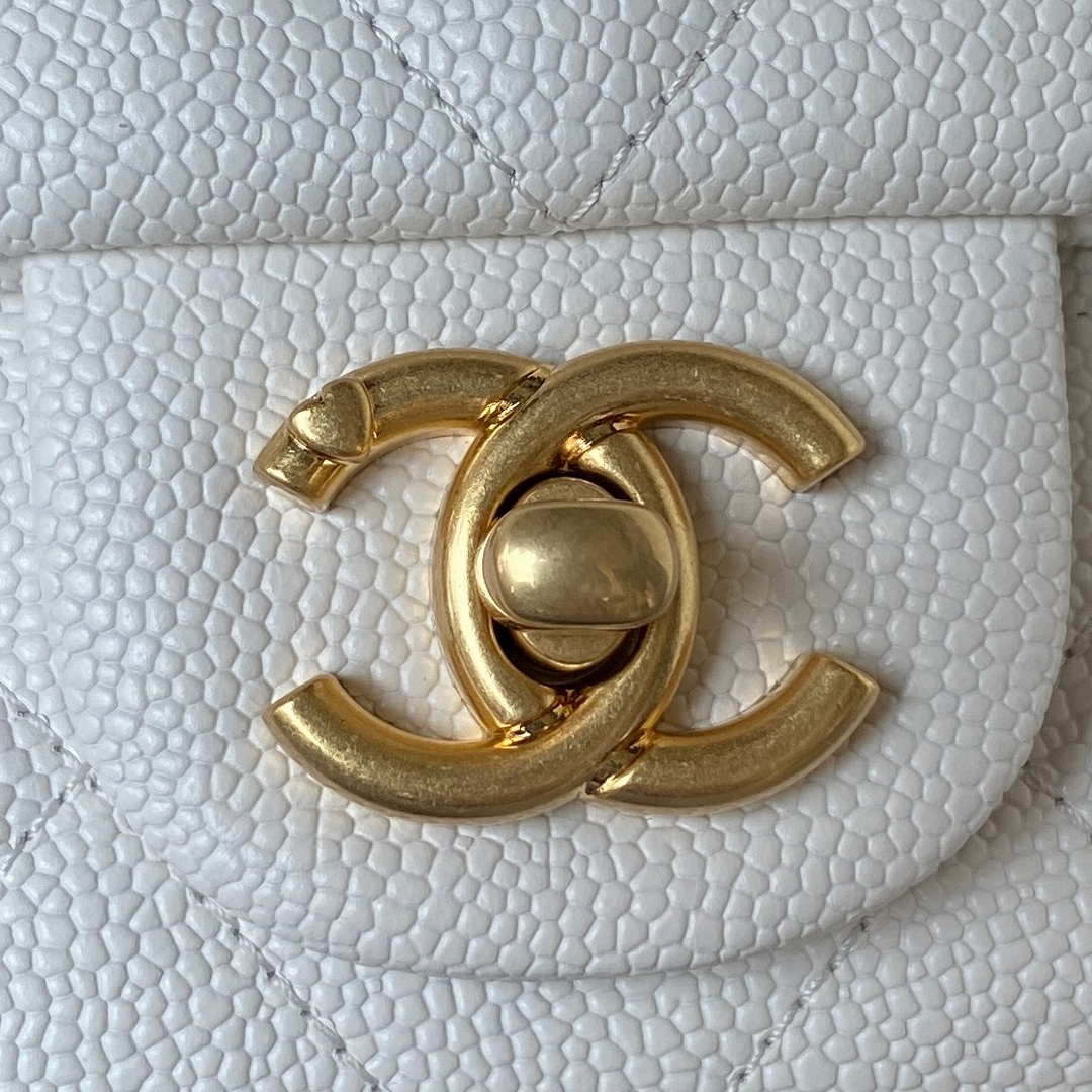 Chanel AS3829 Mini Flap Chain Bag White Calfskin Gold | chanel as3829 mini flap chain bag white calfskin gold 003