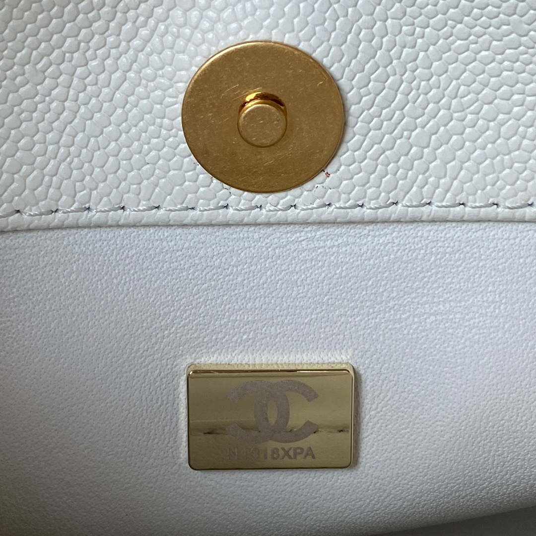 Chanel AS3830 Small Hobo Handbag White Calfskin Gold | chanel as3830 small hobo handbag white calfskin gold 009