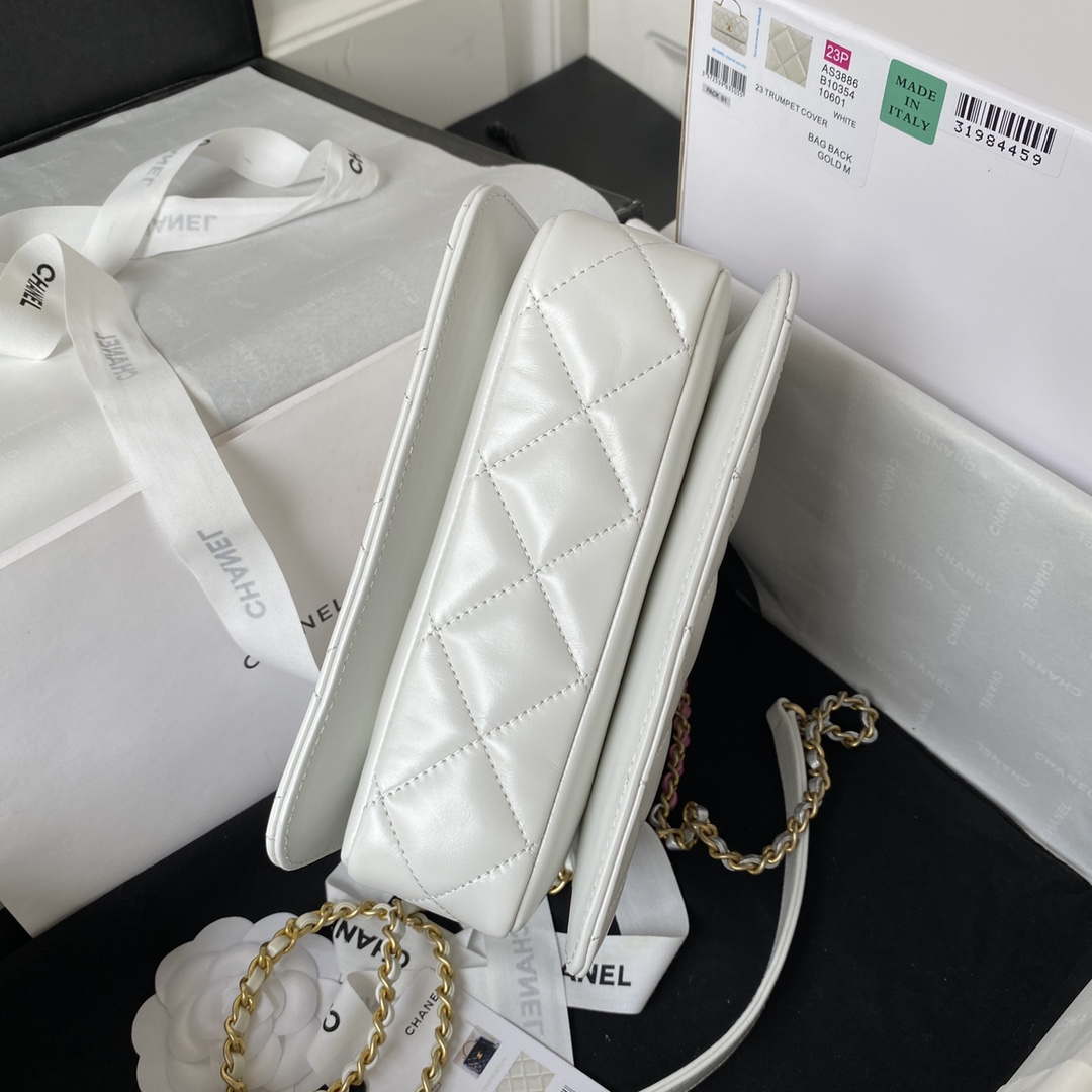 Chanel AS3886 Mini Flap Bag With Top Handle Shiny Calfskin White Gold | chanel as3886 mini flap bag with top handle shiny calfskin white gold 005