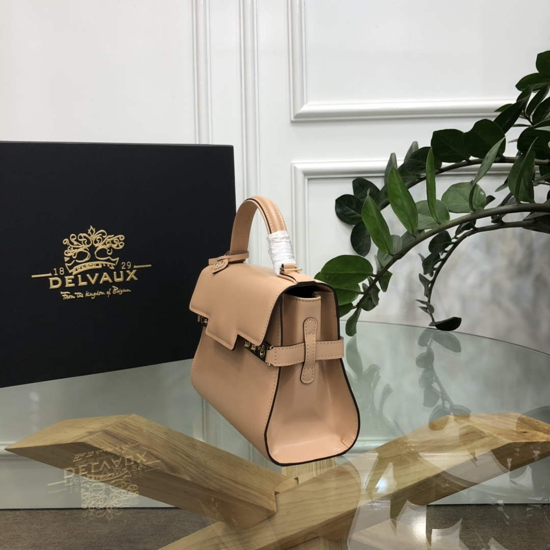 Delvaux AA0617 Tempête Crush Bag milk tea | delvaux aa0617 tempete crush bag light pink 2