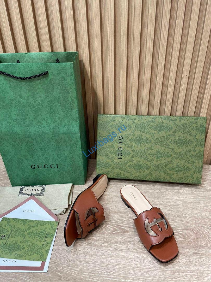 Gucci 694451 Women's Interlocking G cut-out slide sandal G66756 | gucci 694451 womens interlocking g cut out slide sandal g66756 6