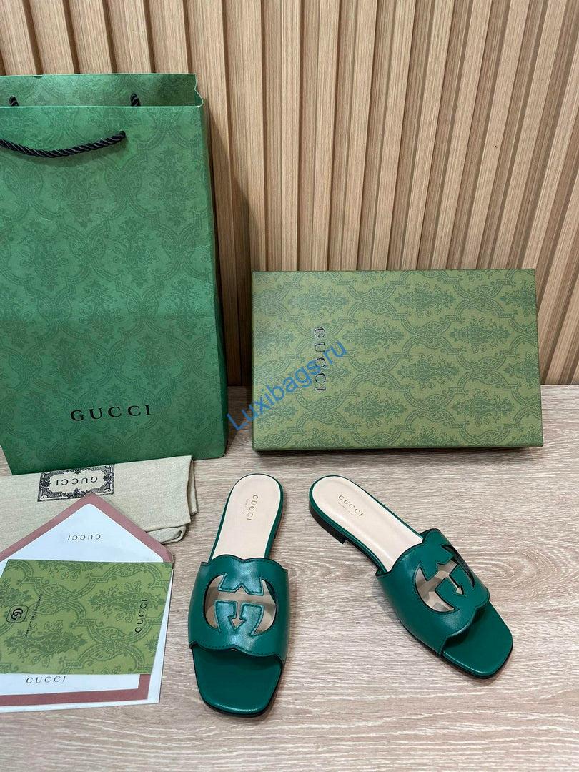 Gucci 694451 Women's Interlocking G cut-out slide sandal G66758 | gucci 694451 womens interlocking g cut out slide sandal g66758 2