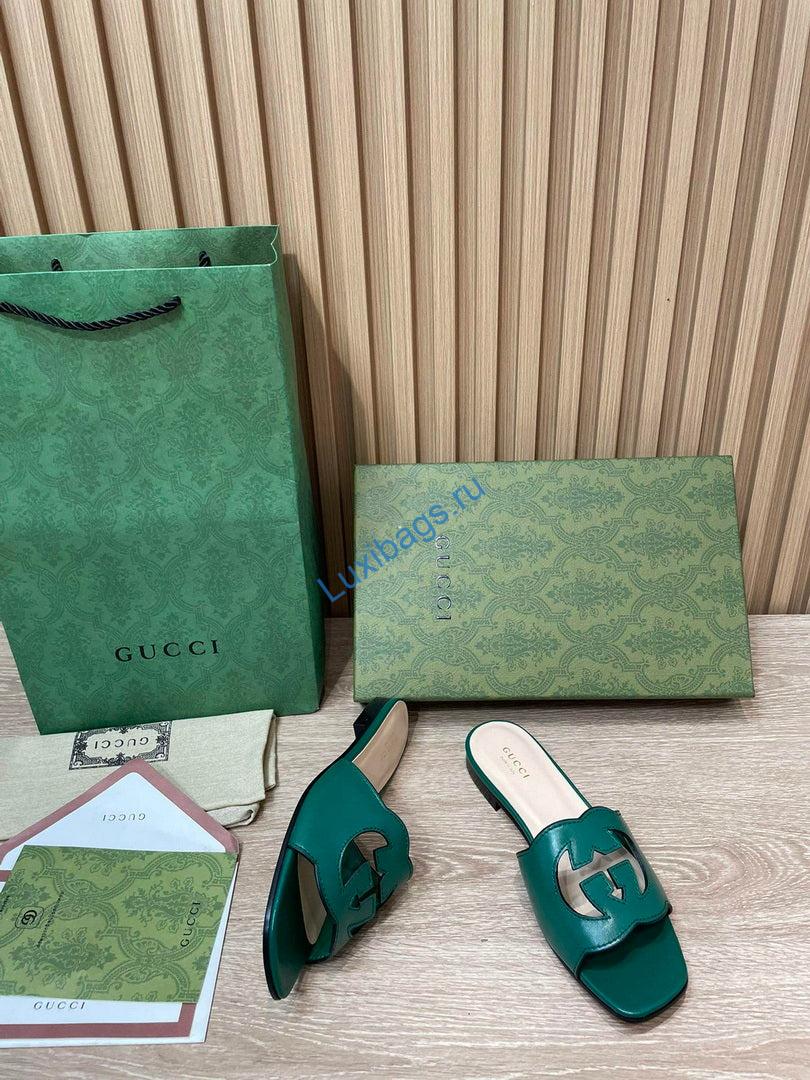 Gucci 694451 Women's Interlocking G cut-out slide sandal G66758 | gucci 694451 womens interlocking g cut out slide sandal g66758 6