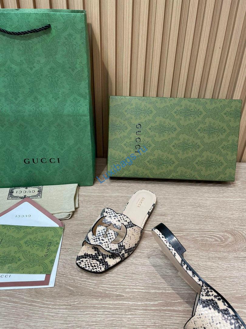 Gucci 694451 Women's Interlocking G cut-out slide sandal G66762 | gucci 694451 womens interlocking g cut out slide sandal g66762 8
