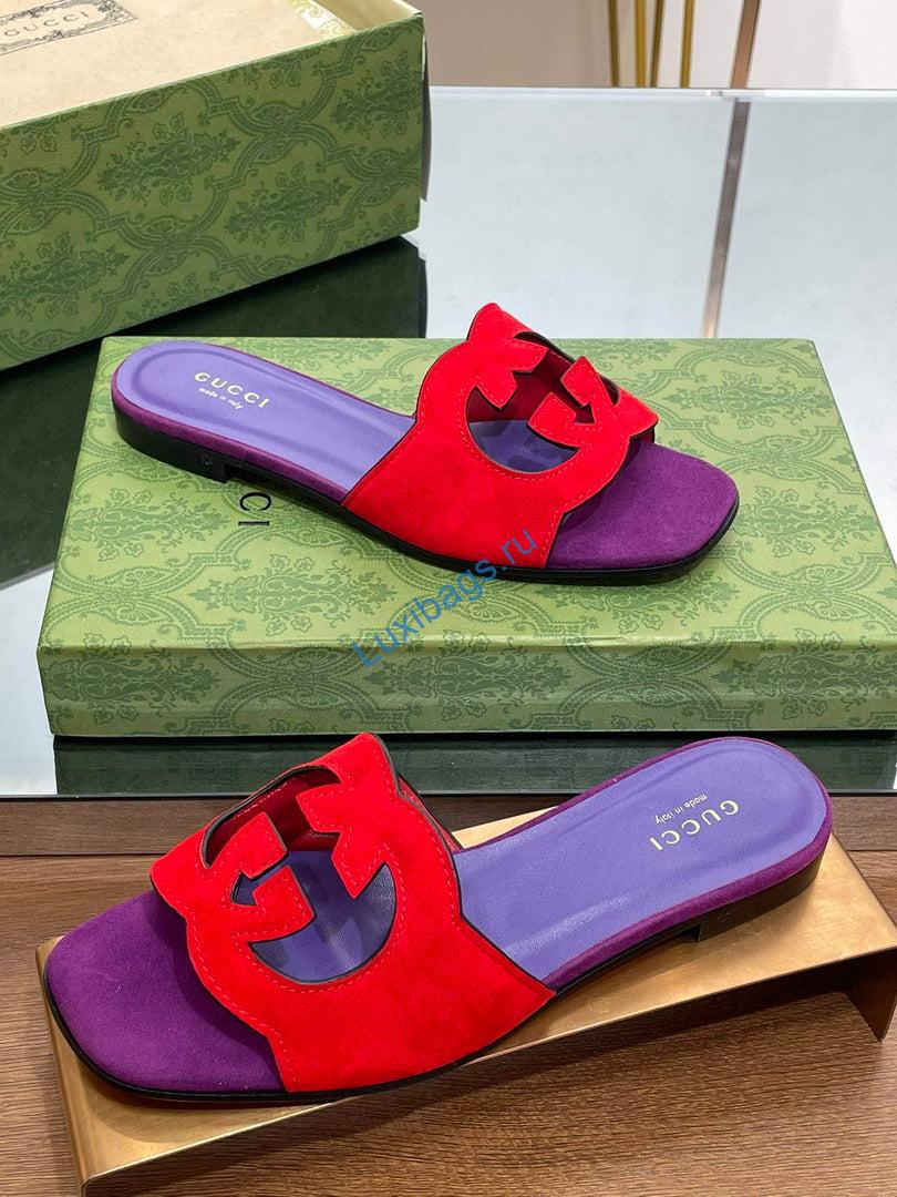 Gucci 694451 Women's Interlocking G cut-out slide sandal G66763 | gucci 694451 womens interlocking g cut out slide sandal g66763 5