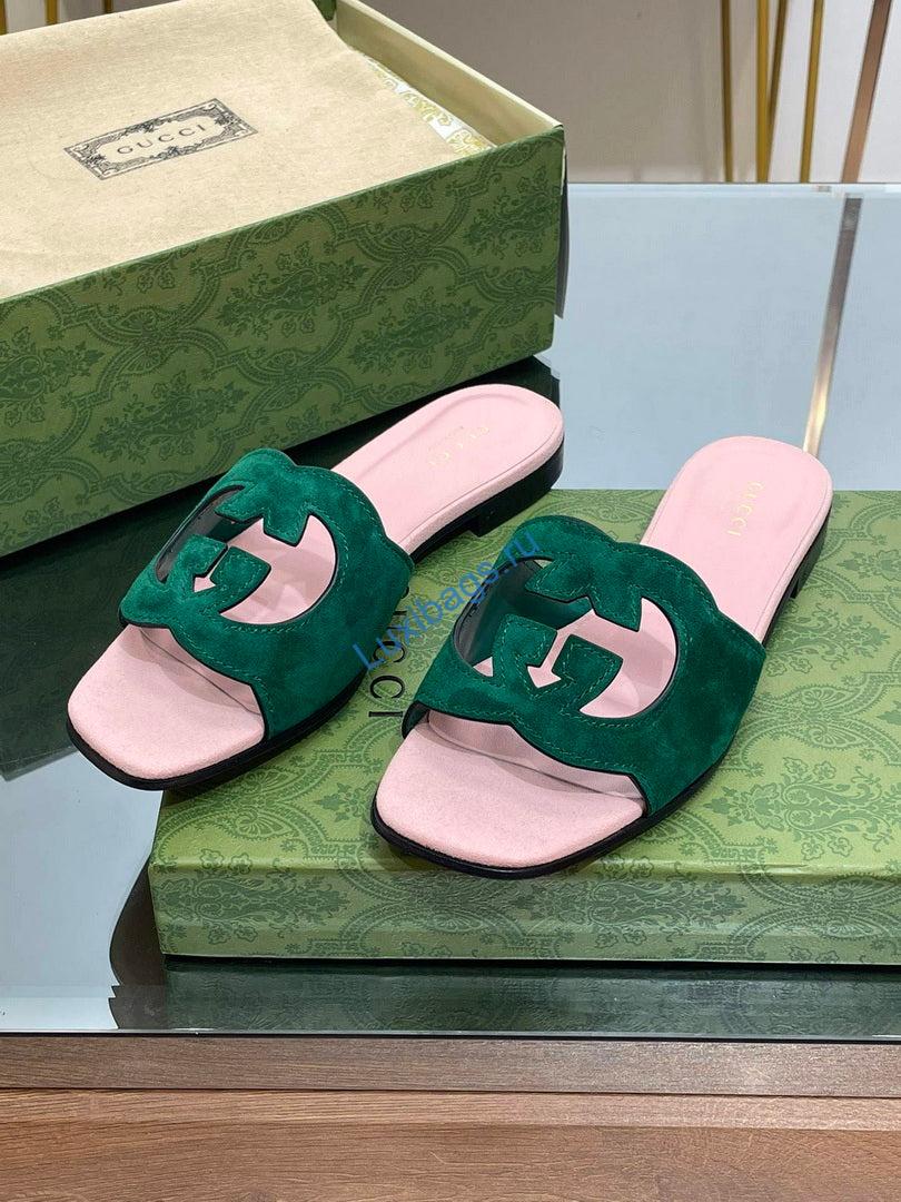 Gucci 694451 Women's Interlocking G cut-out slide sandal G66764 | gucci 694451 womens interlocking g cut out slide sandal g66764 2