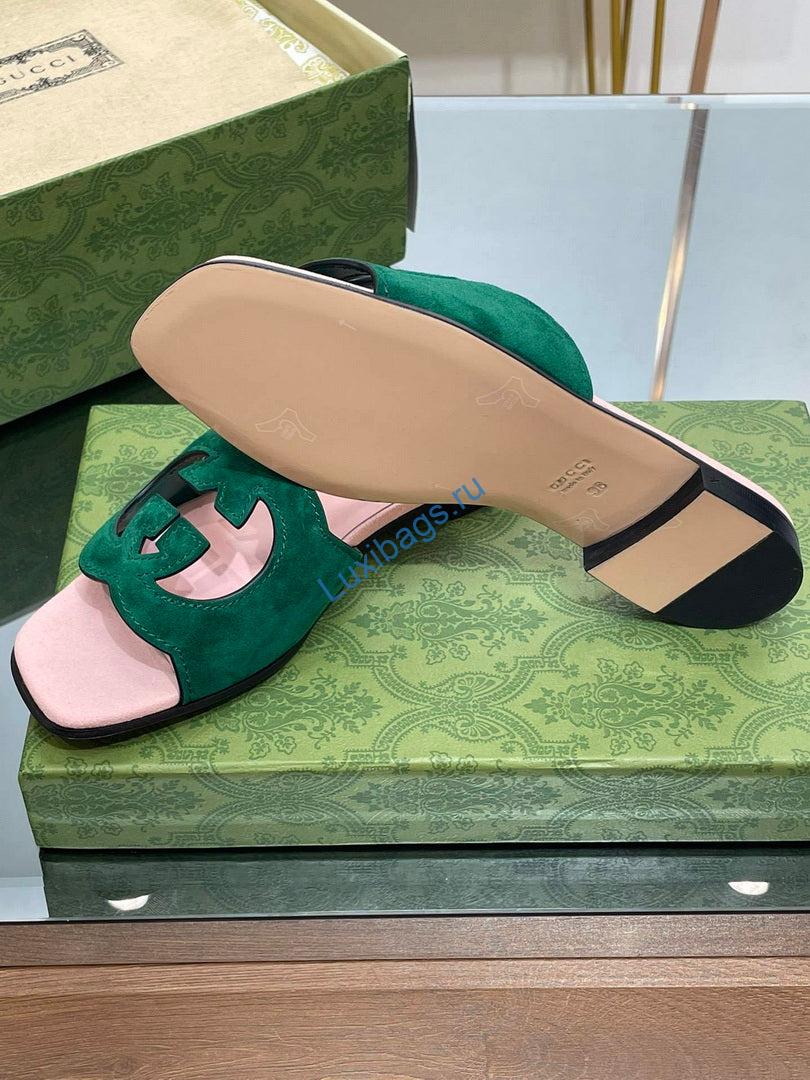 Gucci 694451 Women's Interlocking G cut-out slide sandal G66764 | gucci 694451 womens interlocking g cut out slide sandal g66764 4