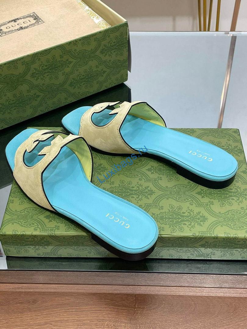 Gucci 694451 Women's Interlocking G cut-out slide sandal G66765 | gucci 694451 womens interlocking g cut out slide sandal g66765 3
