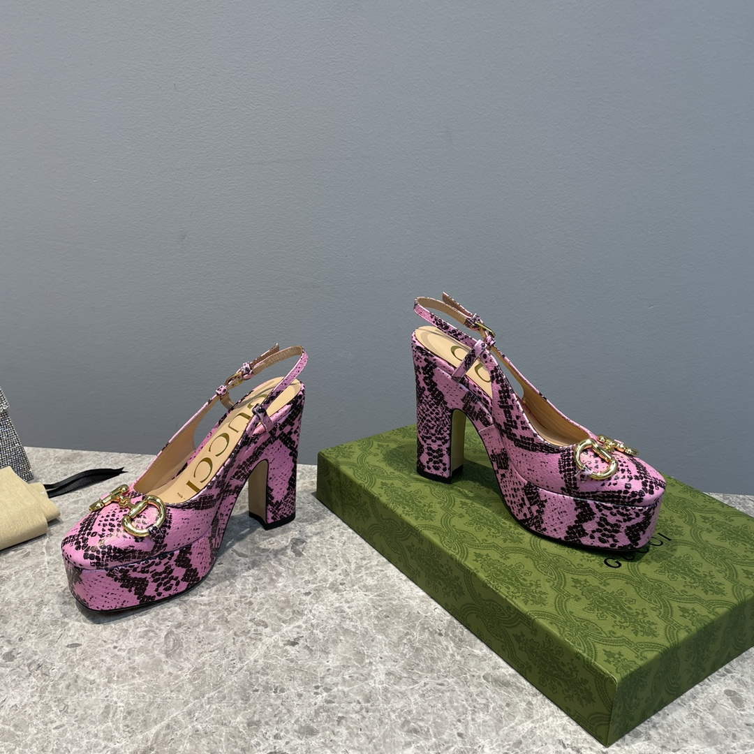 Gucci 723837 Women's python print high heel pump G66745 | gucci 723837 womens python print high heel pump g66745 4