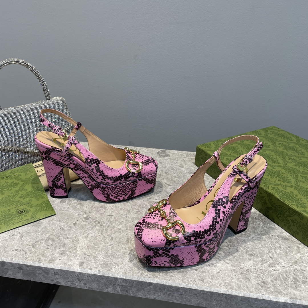 Gucci 723837 Women's python print high heel pump G66745 | gucci 723837 womens python print high heel pump g66745 5