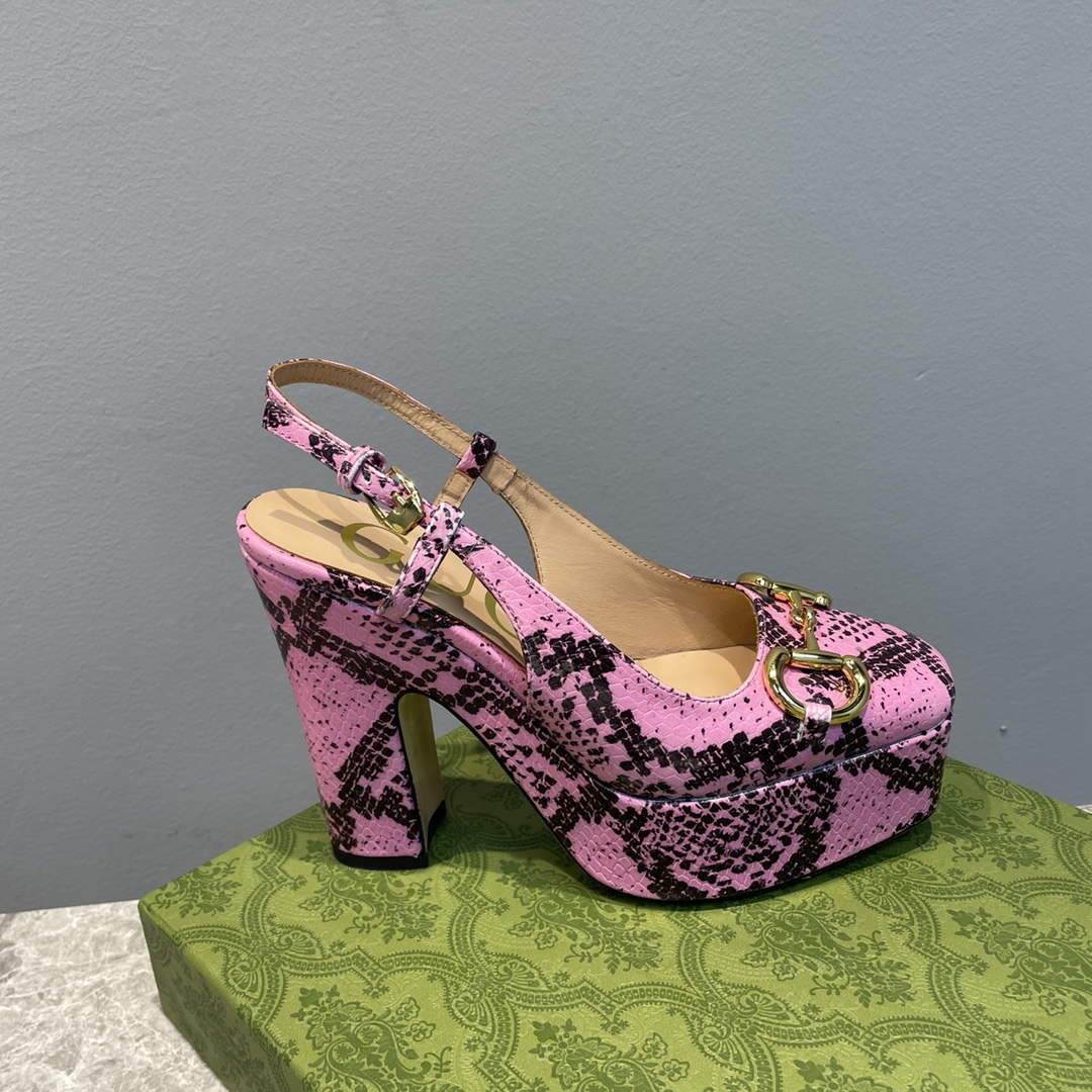 Gucci 723837 Women's python print high heel pump G66745 | gucci 723837 womens python print high heel pump g66745 6
