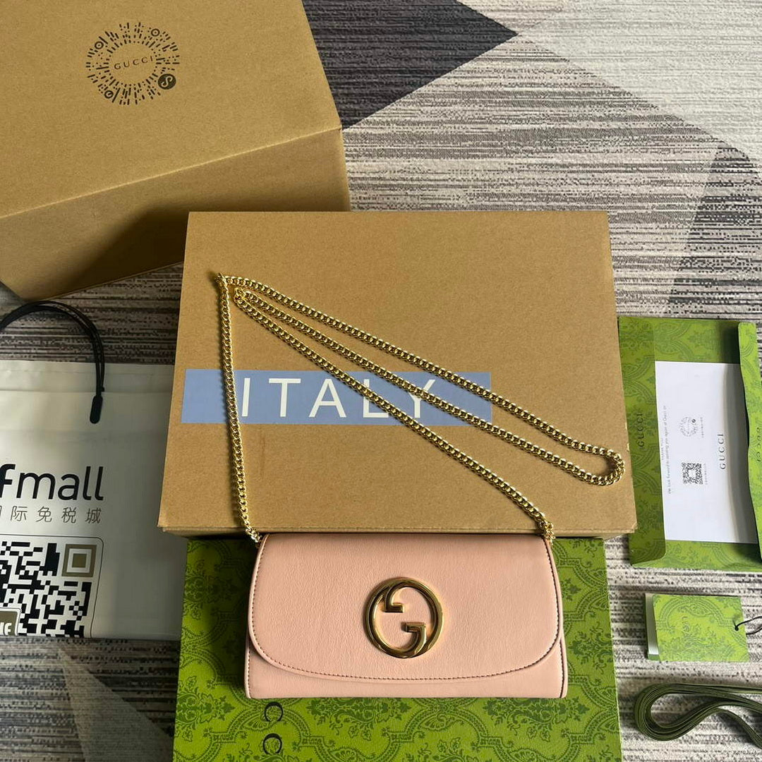 Gucci 725215 Gucci Blondie continental chain wallet Light pink | gucci 725215 gucci blondie continental chain wallet light pink 1