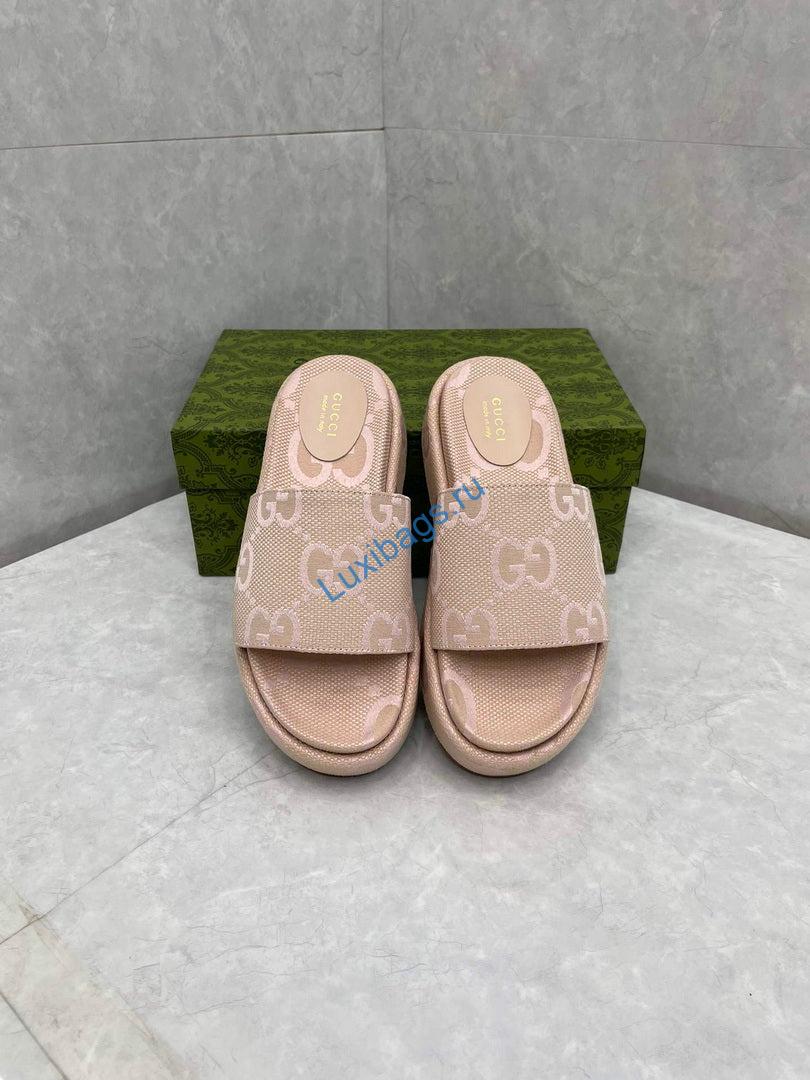Gucci 730043 Women's jumbo GG platform slide sandal G82366 | gucci 730043 womens jumbo gg platform slide sandal g82366 2