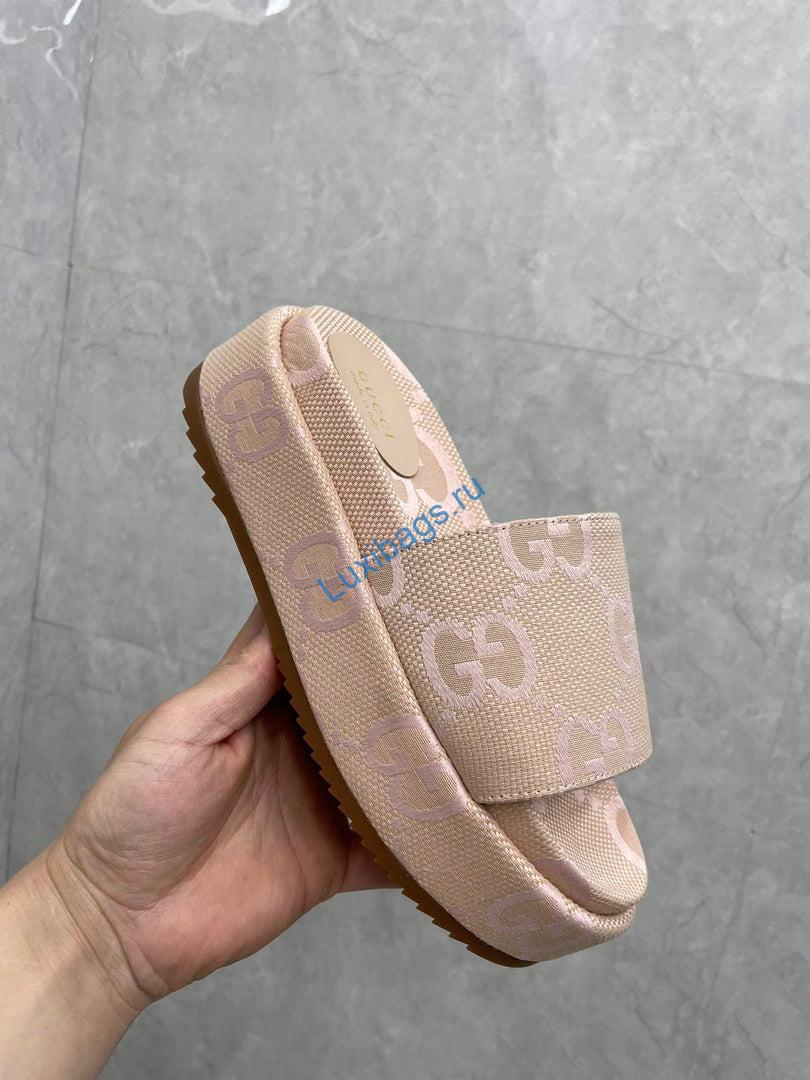 Gucci 730043 Women's jumbo GG platform slide sandal G82366 | gucci 730043 womens jumbo gg platform slide sandal g82366 3
