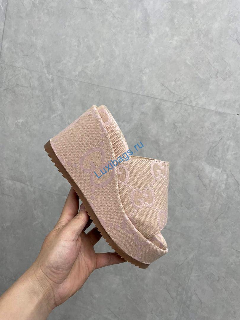 Gucci 730047 Women's jumbo GG platform slide sandal G82364 | gucci 730047 womens jumbo gg platform slide sandal g82364 2