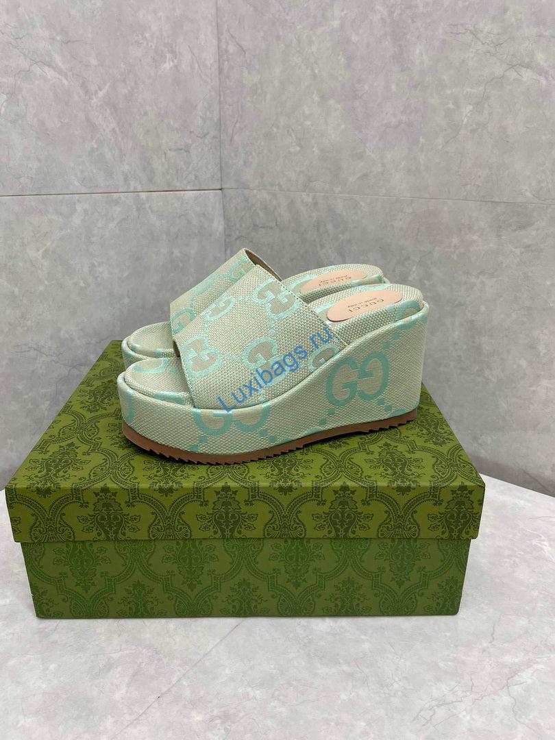 Gucci 730047 Women's jumbo GG platform slide sandal G82365 | gucci 730047 womens jumbo gg platform slide sandal g82365 3
