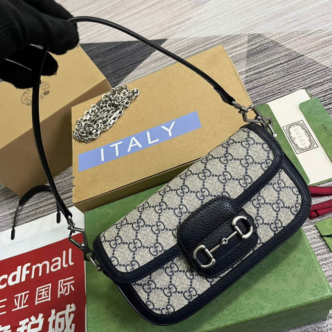 Gucci 735178 Gucci Horsebit 1955 small shoulder bag Navy blue | gucci 735178 gucci horsebit 1955 small shoulder bag navy blue 4