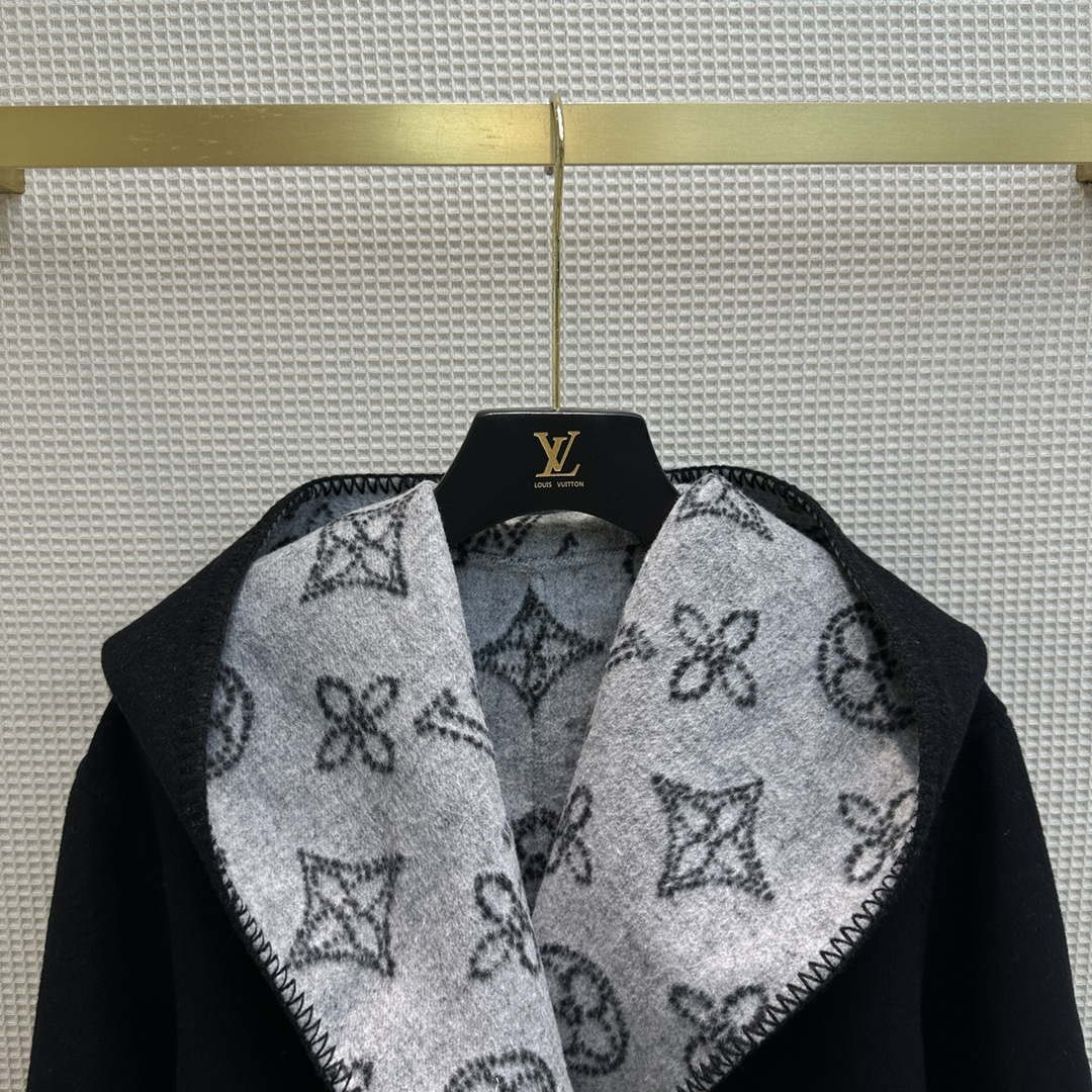 Louis Vuitton LV 1A9LDF Women's Reversible Mahina Monogram Wrap Coat L55745 | louis vuitton lv 1a9ldf womens reversible mahina monogram wrap coat l55745 002