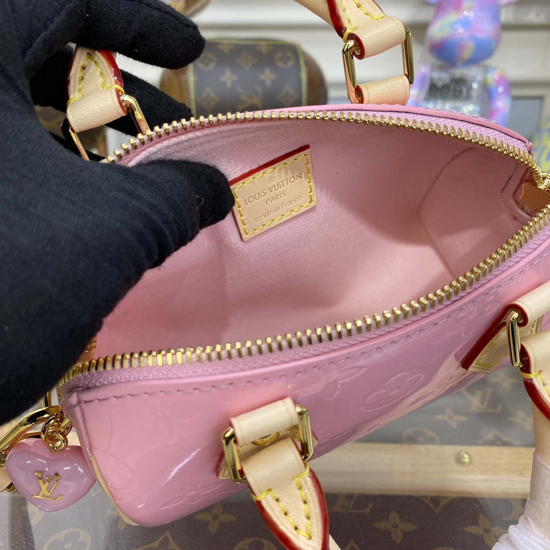 Louis Vuitton LV M81879 Nano Speedy Bag Monogram vernis | louis vuitton m81879 lv nano speedy bag monogram vernis 009