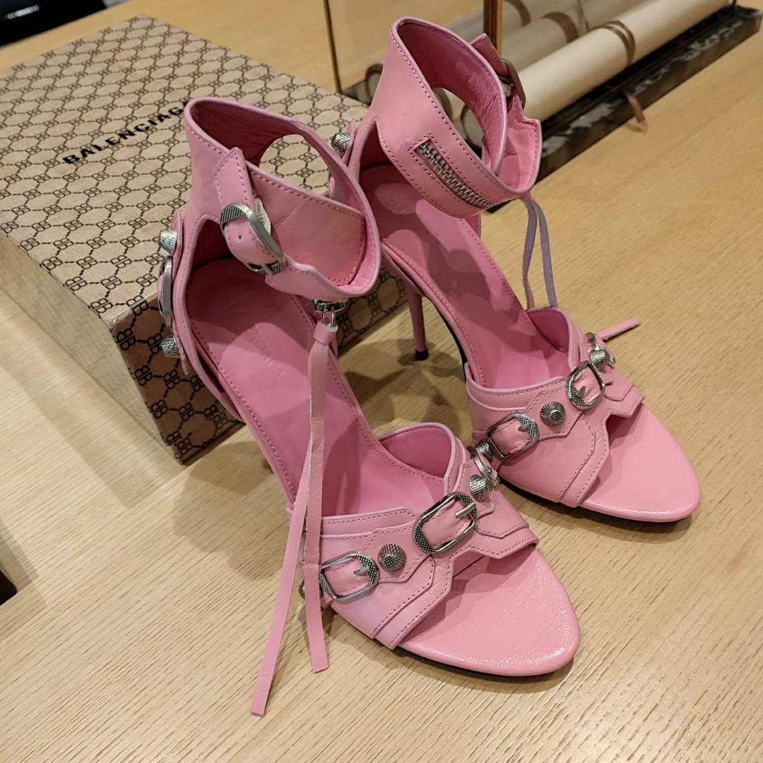 Balenciaga 743057 Women's Cagole 110mm Sandal Optic B77565 | balenciaga 743057 womens cagole 110mm sandal optic b77565 3
