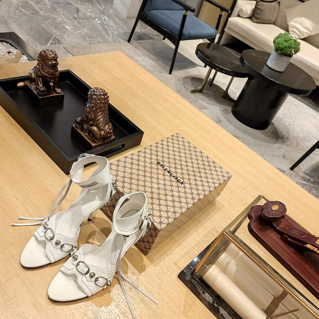 Balenciaga 743057 Women's Cagole 110mm Sandal Optic B77566 | balenciaga 743057 womens cagole 110mm sandal optic b77566 2