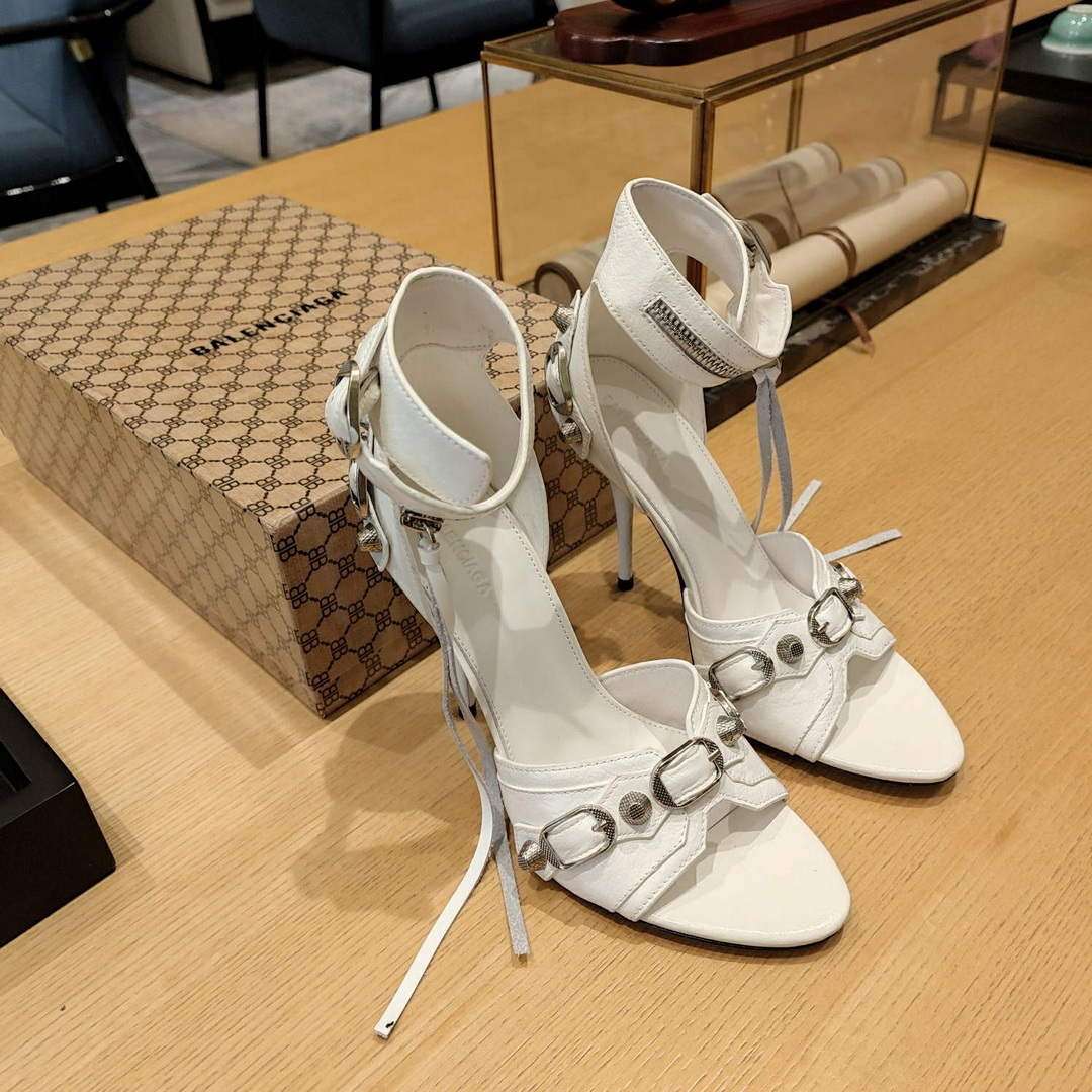 Balenciaga 743057 Women's Cagole 110mm Sandal Optic B77566 | balenciaga 743057 womens cagole 110mm sandal optic b77566 3