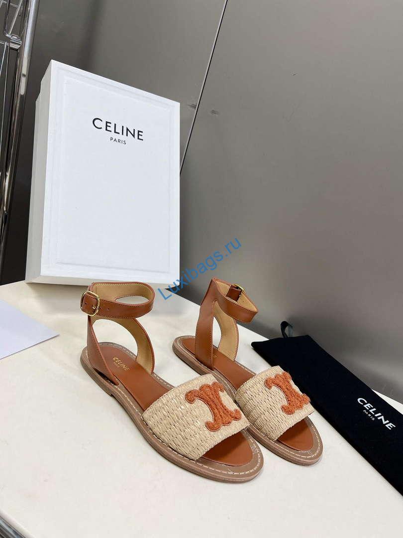 Celine 352402248C Women's Lympia Flat Strap Sandals C22481 | celine 352402248c womens lympia flat strap sandals c22481 3