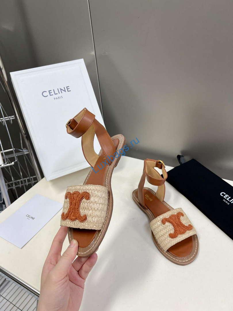 Celine 352402248C Women's Lympia Flat Strap Sandals C22481 | celine 352402248c womens lympia flat strap sandals c22481 4