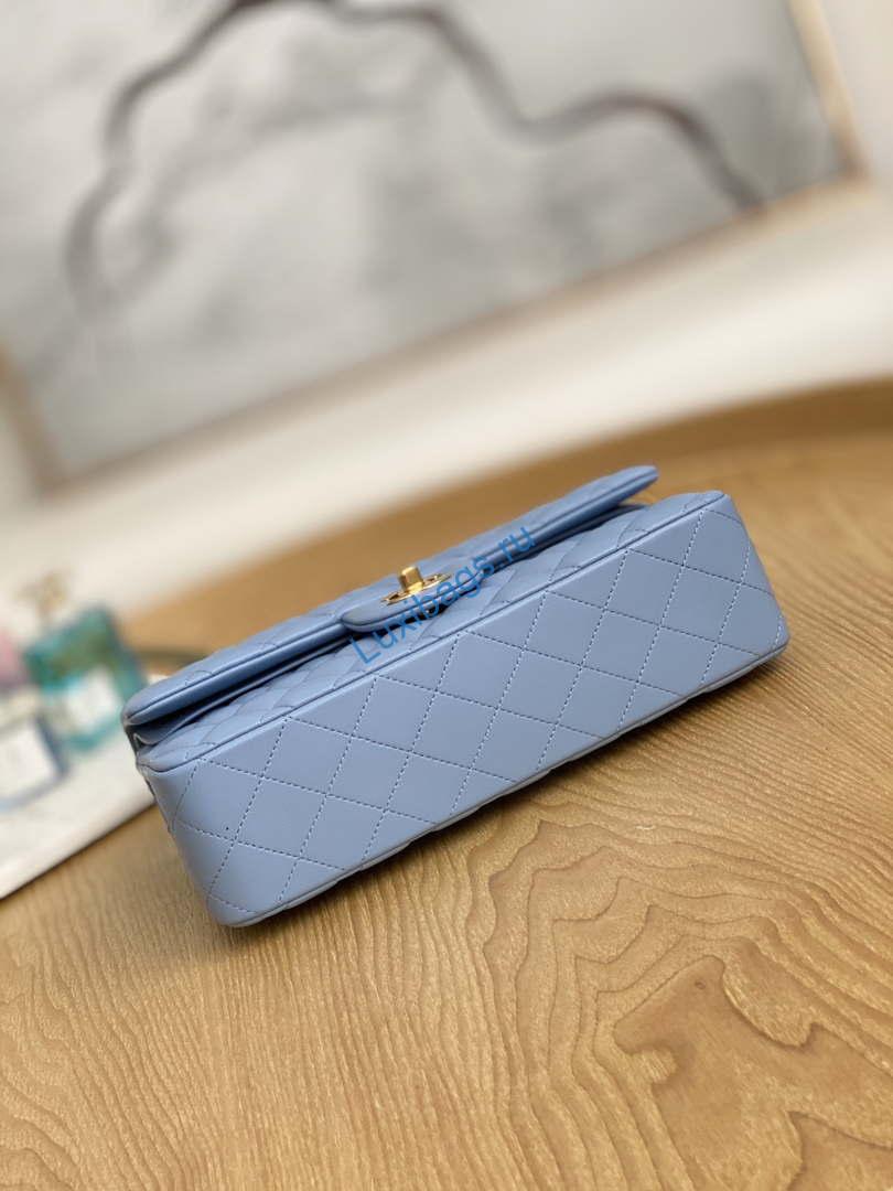 chanel a01112 flap classic bag lambskin light blue gold 8 Chanel A01112 Flap Classic Bag Lambskin Light Blue Gold | chanel a01112 flap classic bag lambskin light blue gold 009