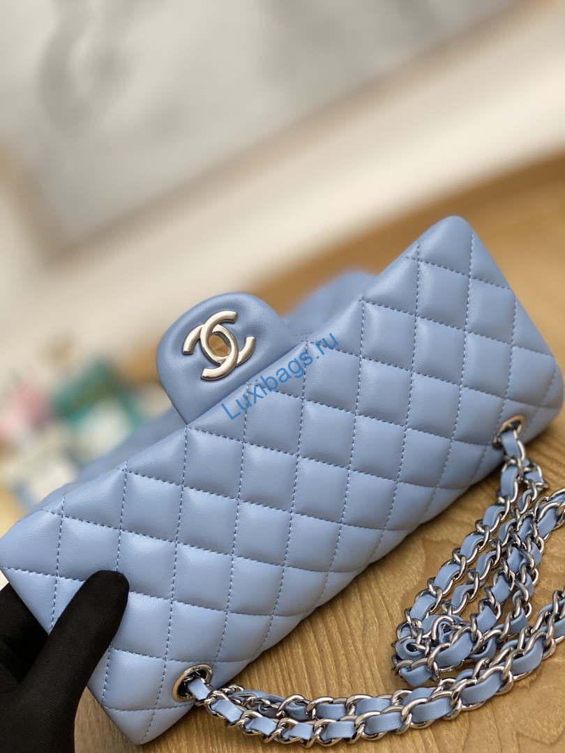 chanel a01112 flap classic bag lambskin light blue silver 8 Chanel A01112 Flap Classic Bag Lambskin Light Blue Silver | chanel a01112 flap classic bag lambskin light blue silver 009