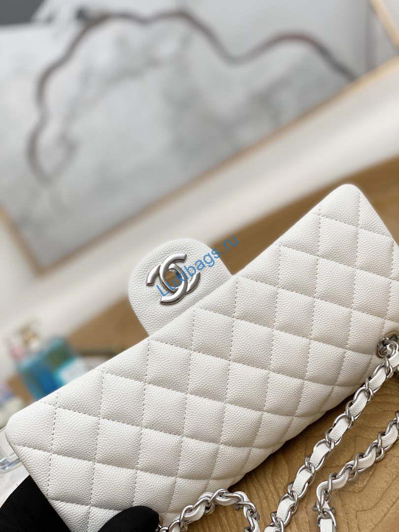 chanel a01112 flap handbag classic grained shiny calfskin white silver 2 Chanel A01112 Flap Handbag Classic Grained shiny Calfskin White Silver | chanel a01112 flap handbag classic grained shiny calfskin white silver 003