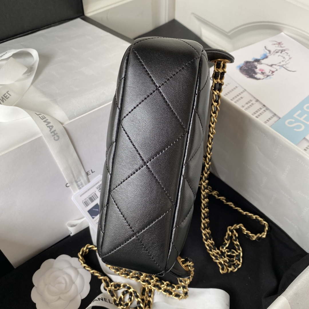 Chanel AS3384 Backpack Chain bag lambskin Black | chanel as3384 backpack chain bag lambskin black 006