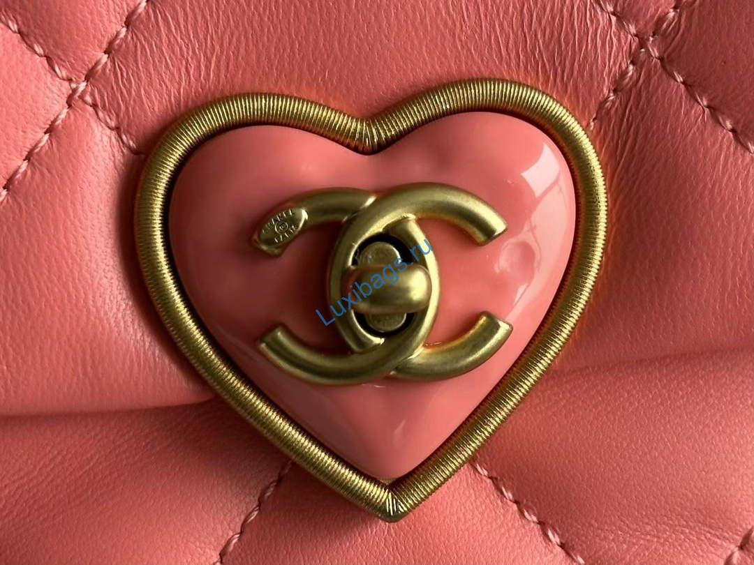 Chanel AS3979 Mini Flap Bag Lambskin Plexi & Gold-Tone Meta Pink | chanel as3979 mini flap bag lambskin plexi gold tone meta pink 005