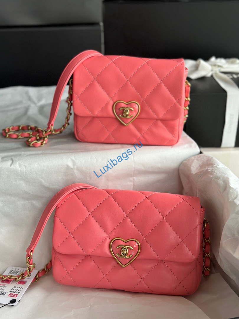 Chanel AS3979 Mini Flap Bag Lambskin Plexi & Gold-Tone Meta Pink | chanel as3979 mini flap bag lambskin plexi gold tone meta pink 010