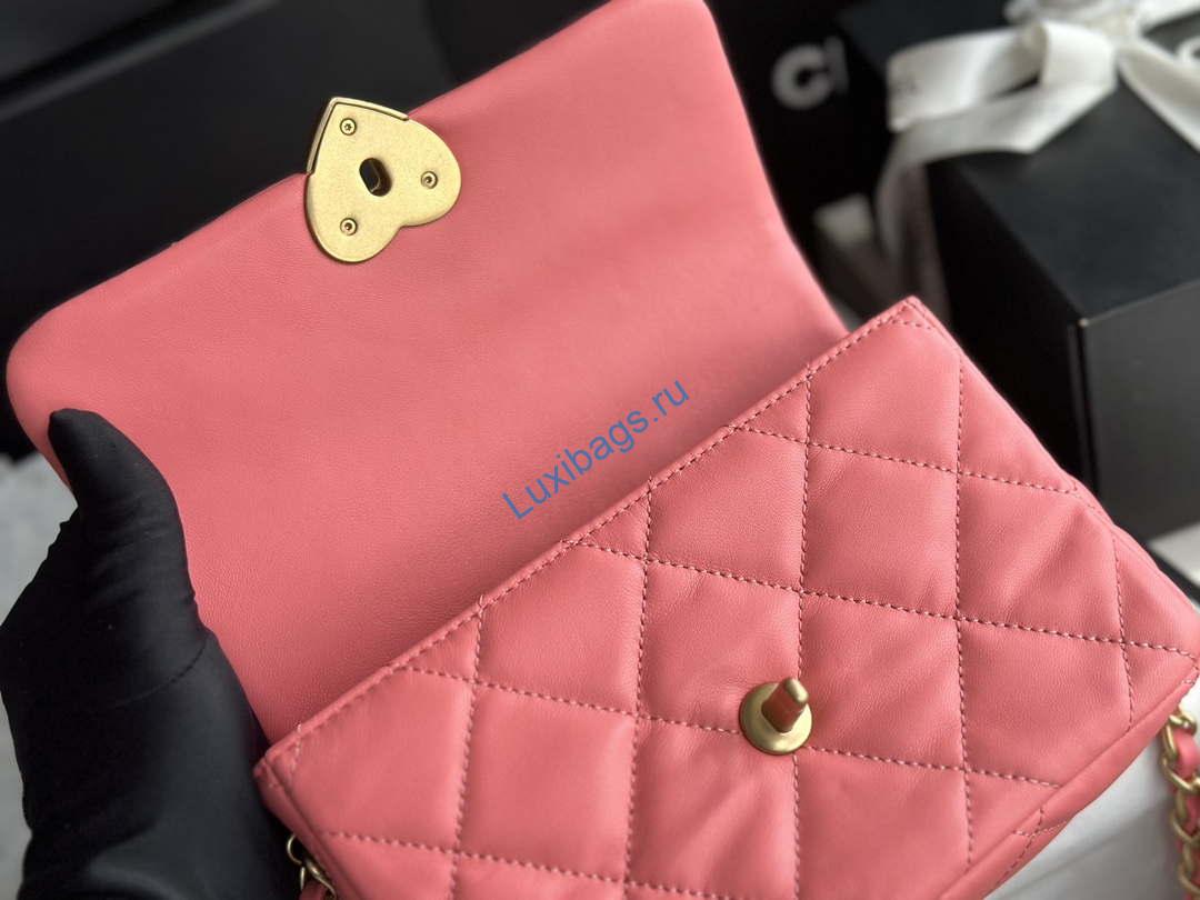 Chanel AS3986 Small Flap Bag Lambskin Plexi & Gold-Tone Meta Pink | chanel as3986 small flap bag lambskin plexi gold tone meta pink 007